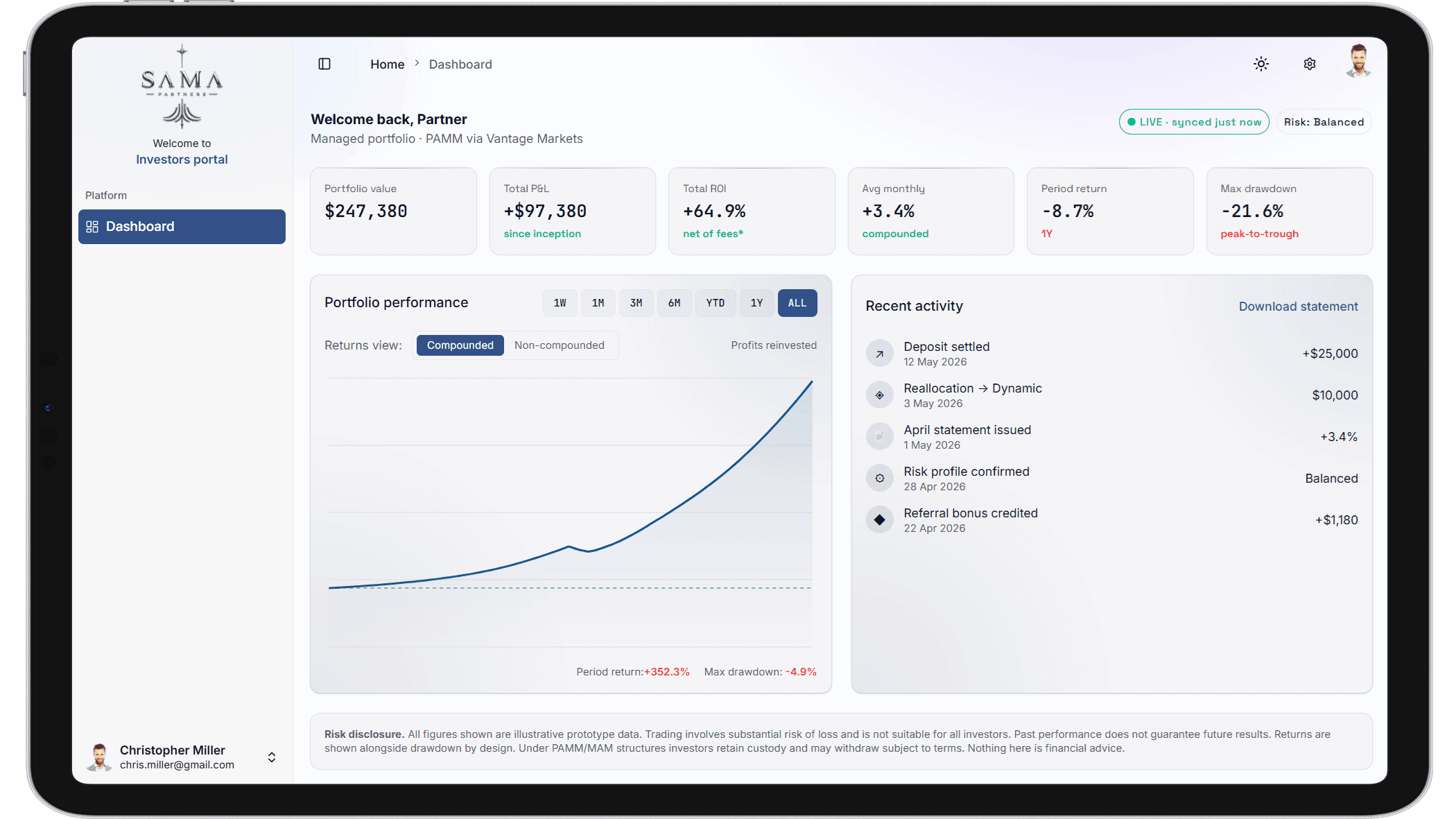 Investor portal
